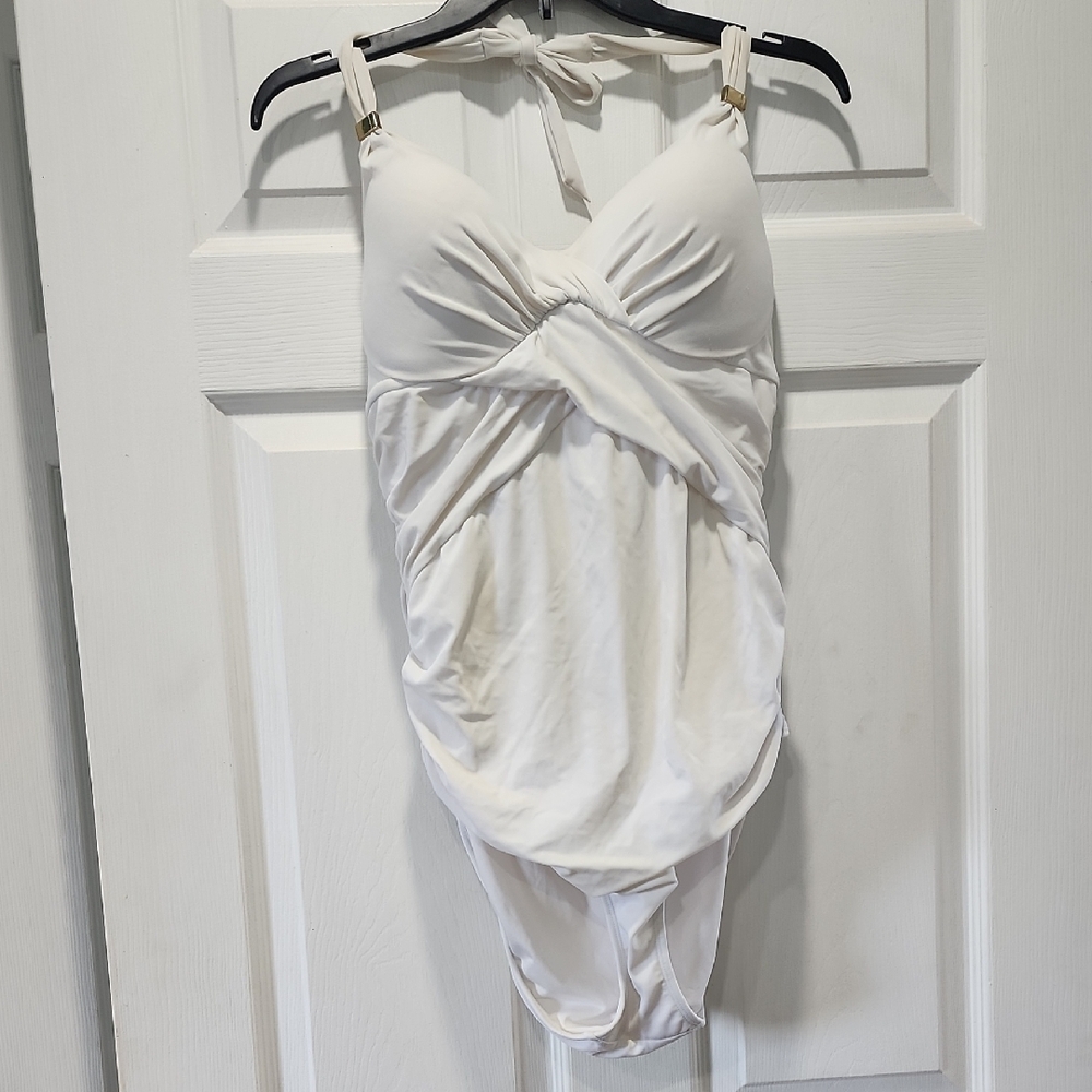 Elegant White One-Piece Swimsuit